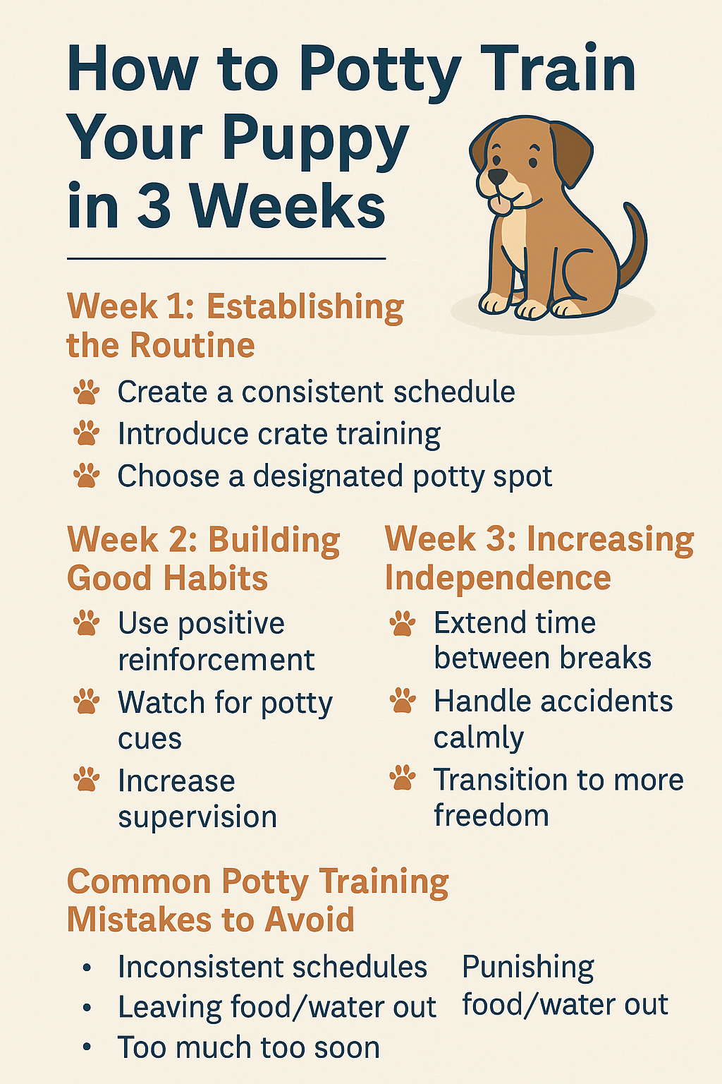 How to Potty Train Your Puppy in 3 Weeks Infographic